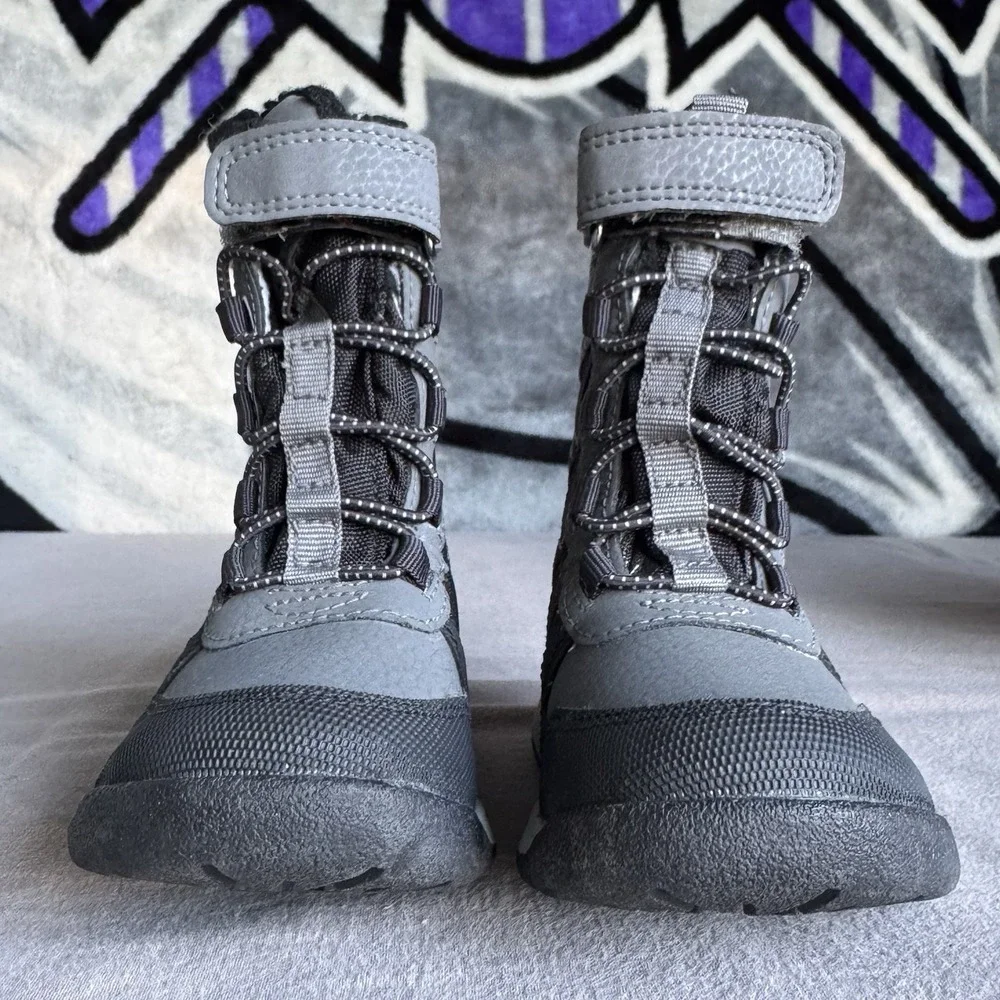 Size 5c - Merrell Snow Quest Lite 3.0 Winter Boots Grey Black Kids ML263130